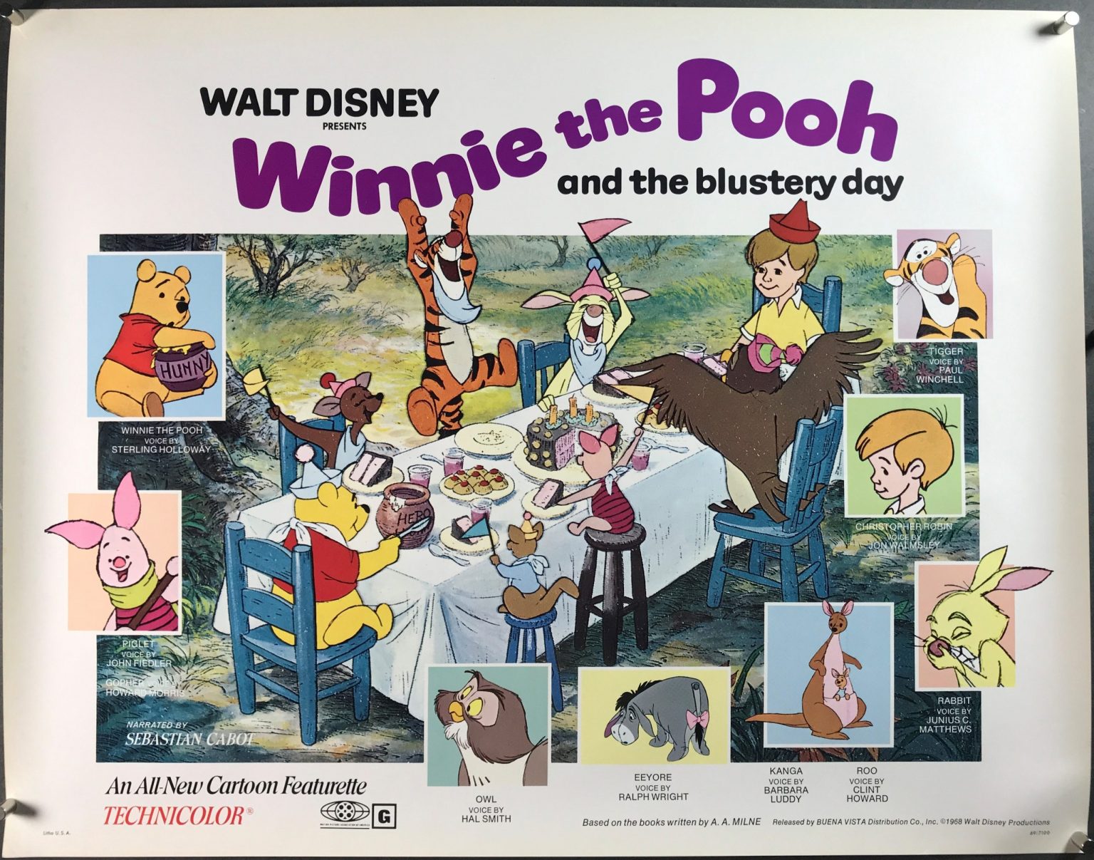WINNIE THE POOH AND THE BLUSTERY DAY, Original Vintage Walt Disney