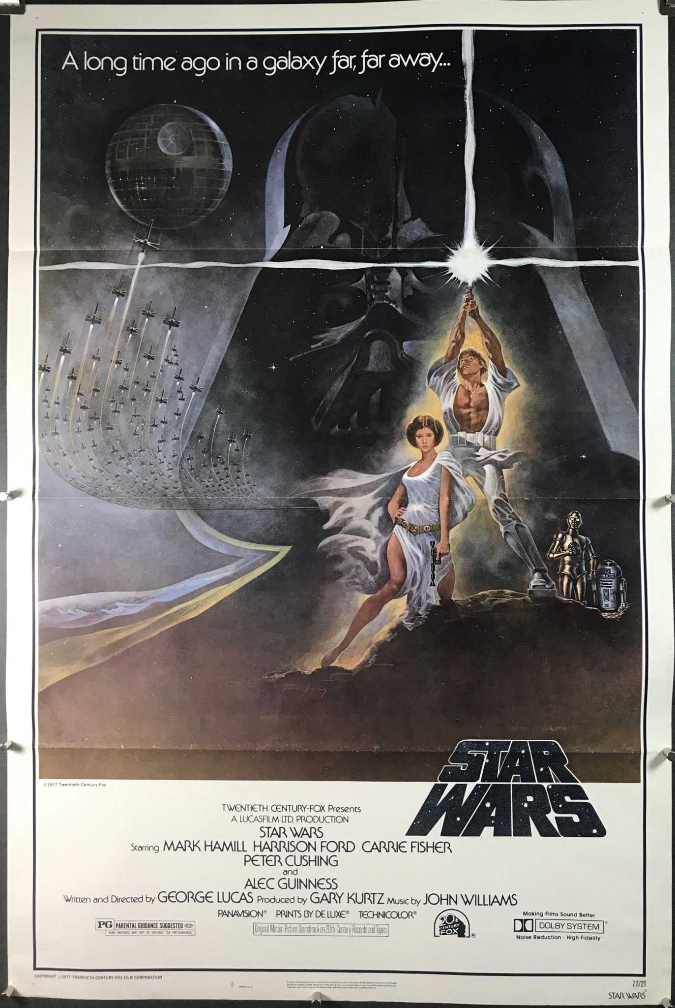 STAR WARS, Style A Original Trifold Movie Poster starring Marc Hamill