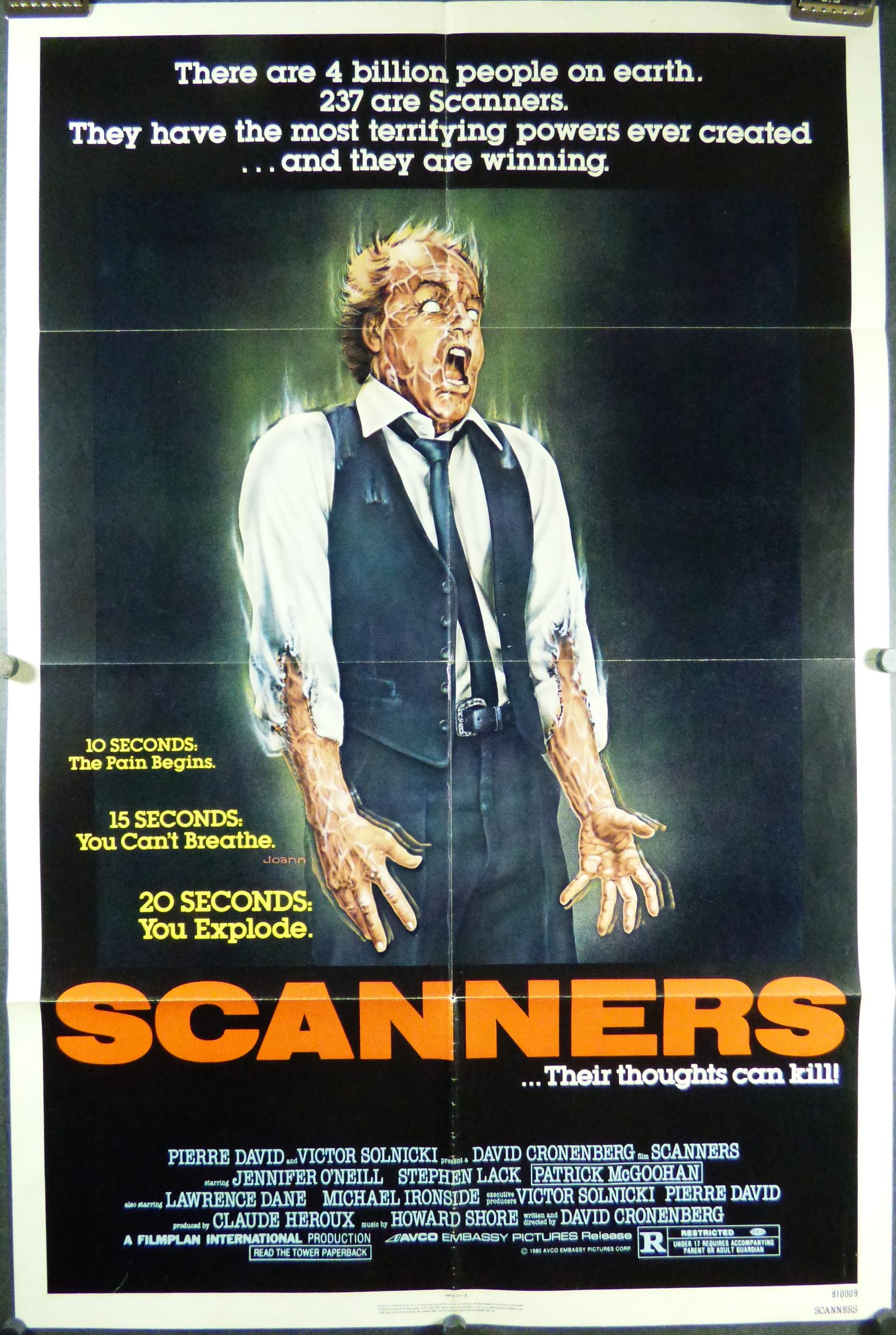 Scanners Movie Poster 2" X 3" Fridge Classic Cult Horror! Locker Magnet 