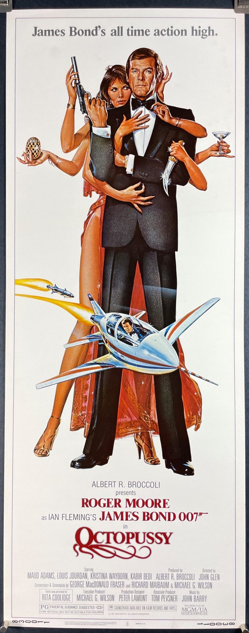 Octopussy Original Roger Moore Insert Movie Poster Original Vintage Movie Posters