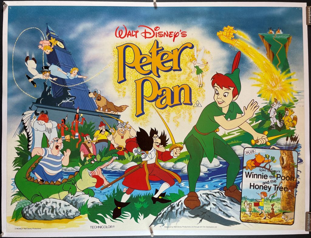 PETER PAN Original Disney British Quad Poster – Original Vintage Movie
