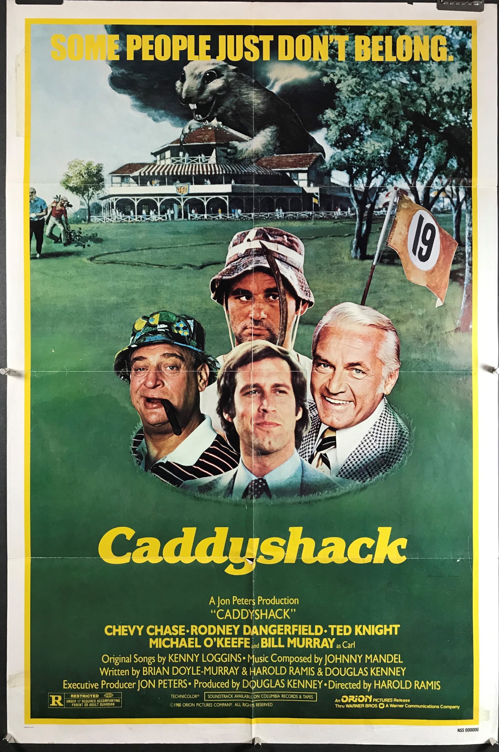 CADDYSHACK, Original Chevy Chase Golfing Movie Poster For Sale