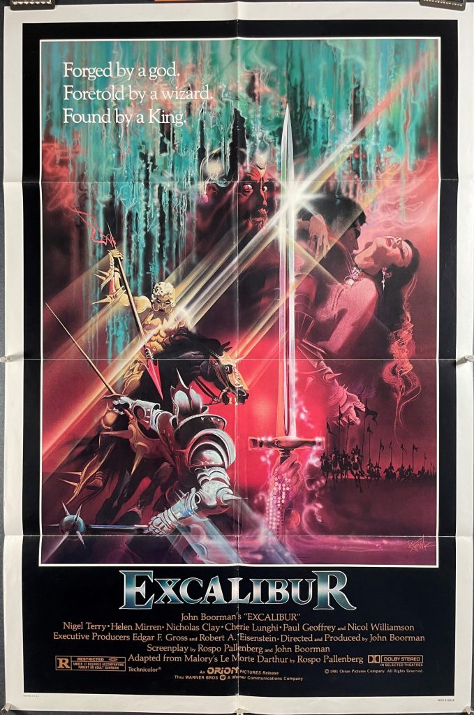EXCALIBUR, Original Fantasy Vintage Movie Poster for Sale Original