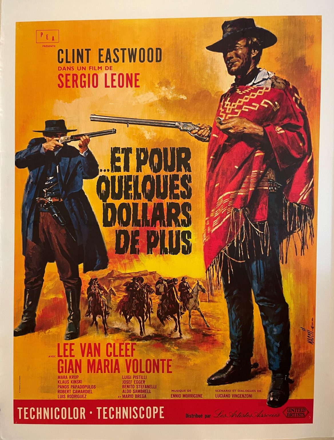 FOR A FEW DOLLARS MORE, Original Spaghetti Western Vintage Movie Poster