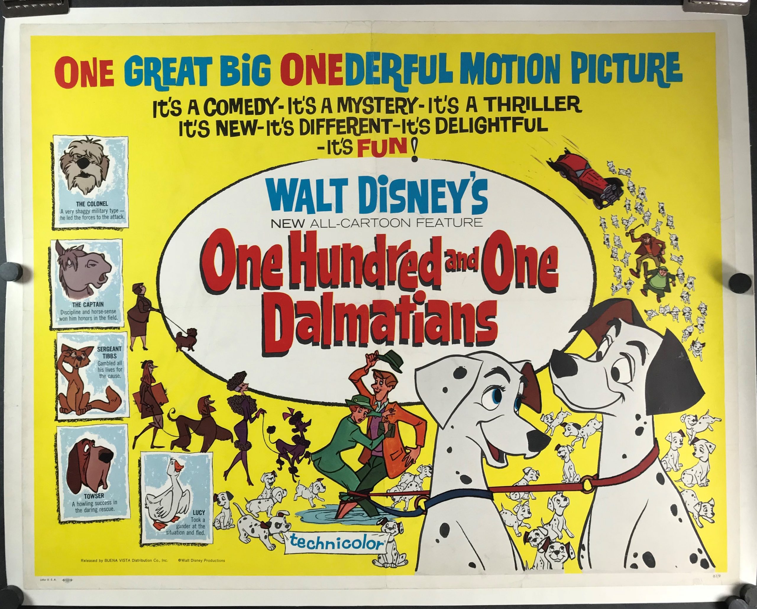 101 Dalmatians Movie Poster 1964 22x32
