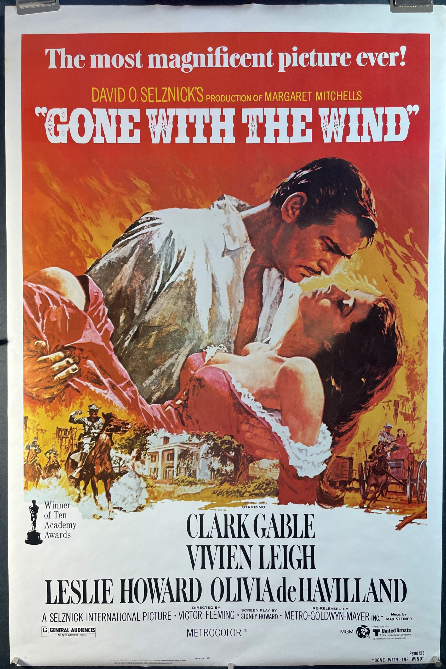 GONE WITH THE WIND, Original Classic Vintage Movie Poster Original
