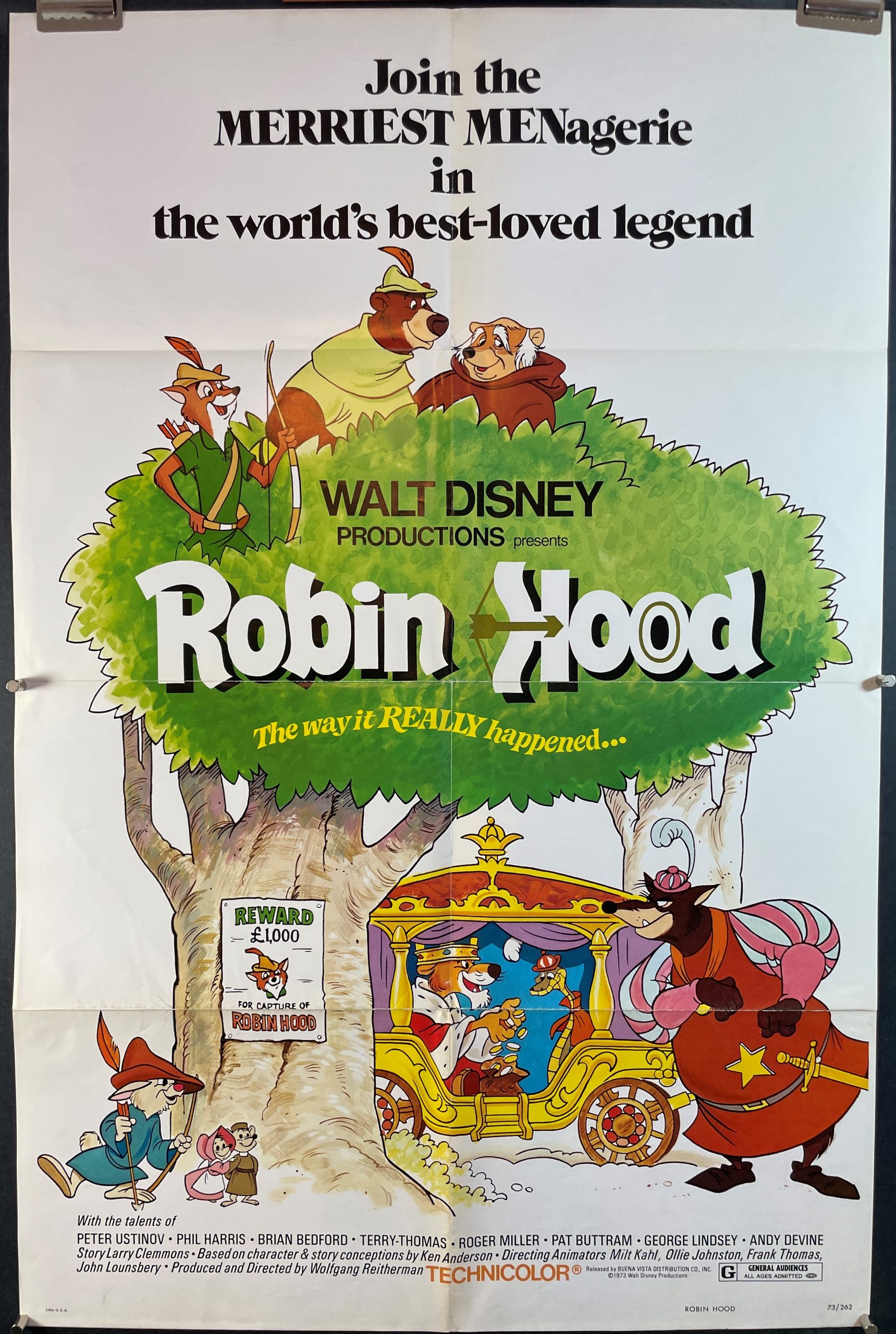 Permanent håndtering Breddegrad ROBIN HOOD, Original Vintage Rolled Walt Disney Movie Poster - Original  Vintage Movie Posters