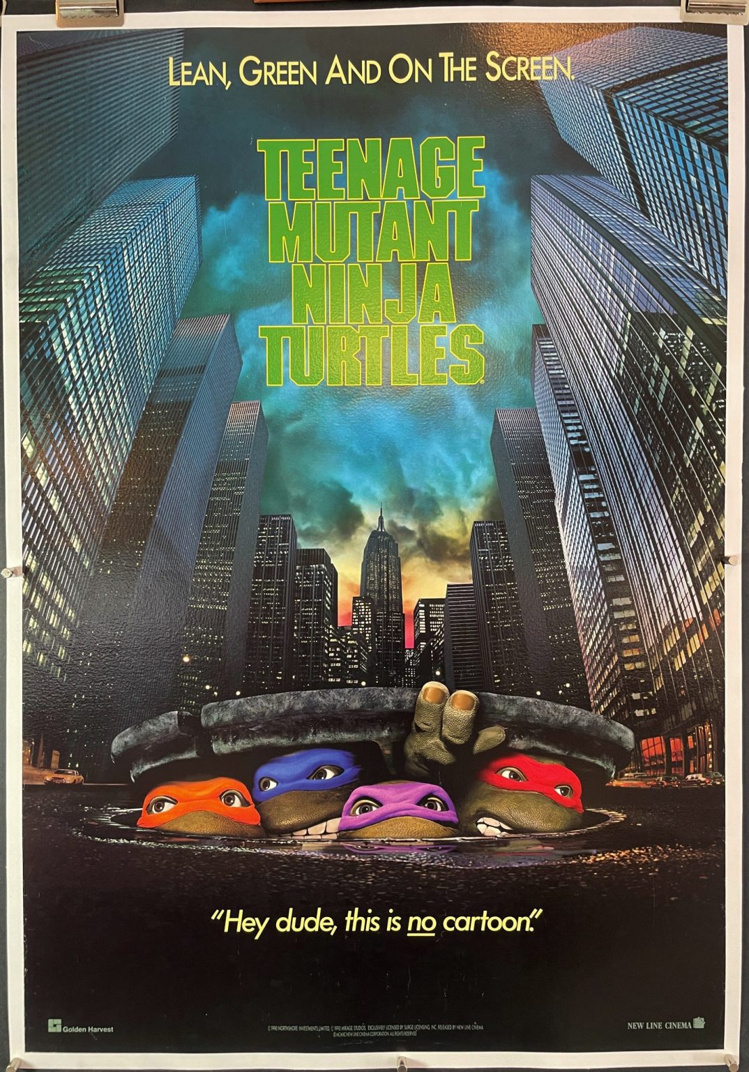 TEENAGE MUTANT NINJA TURTLES, Original Vintage Family TMNT Movie Poster ...