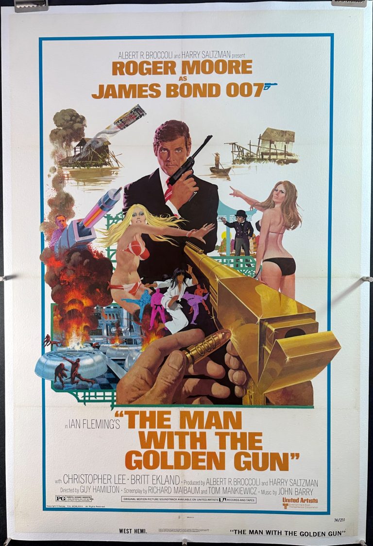 MAN WITH THE GOLDEN GUN, Original Roger Moore James Bond Movie Poster ...
