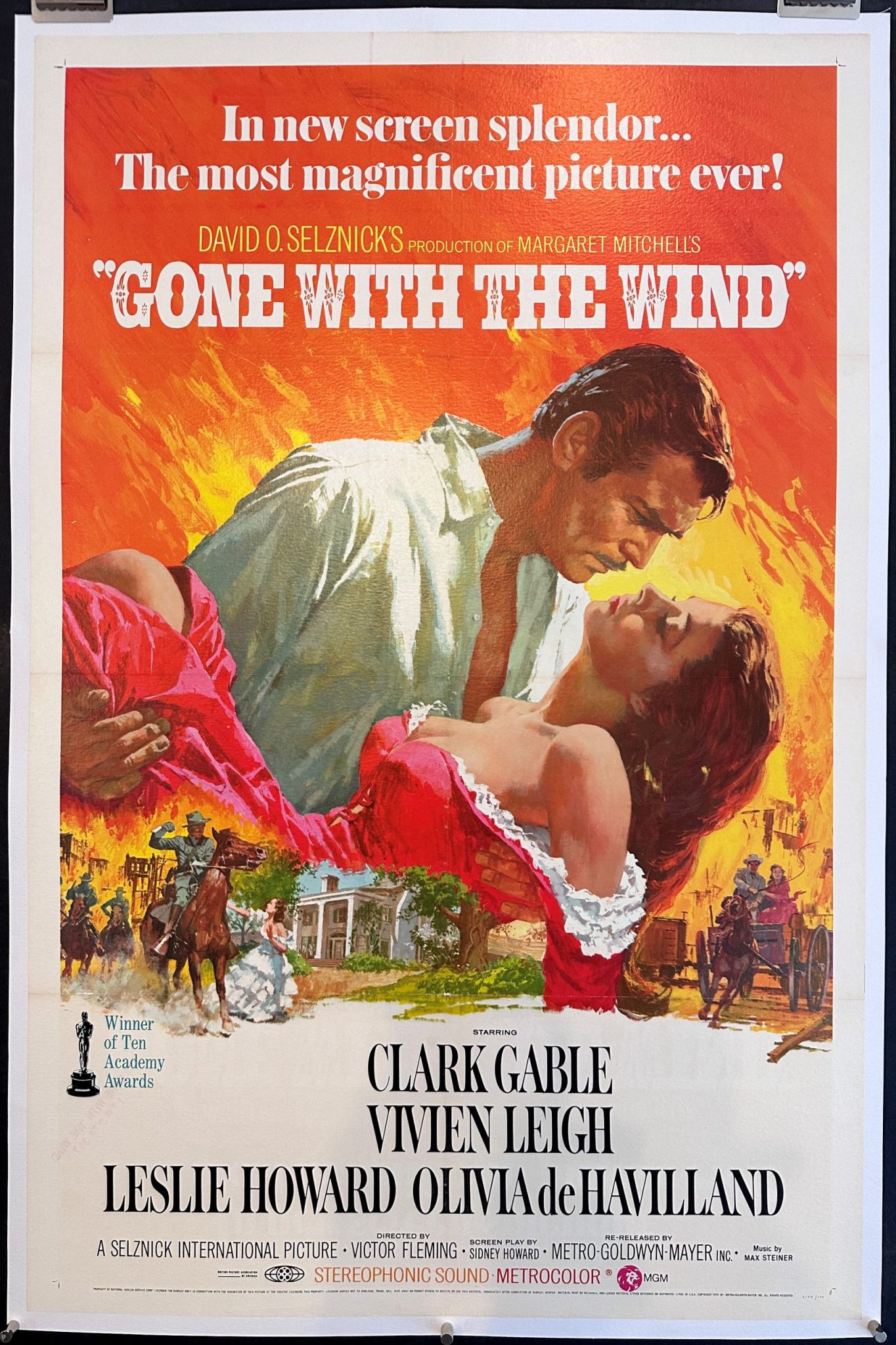 GONE WITH THE WIND, Original Clark Gable Vintage Movie Poster