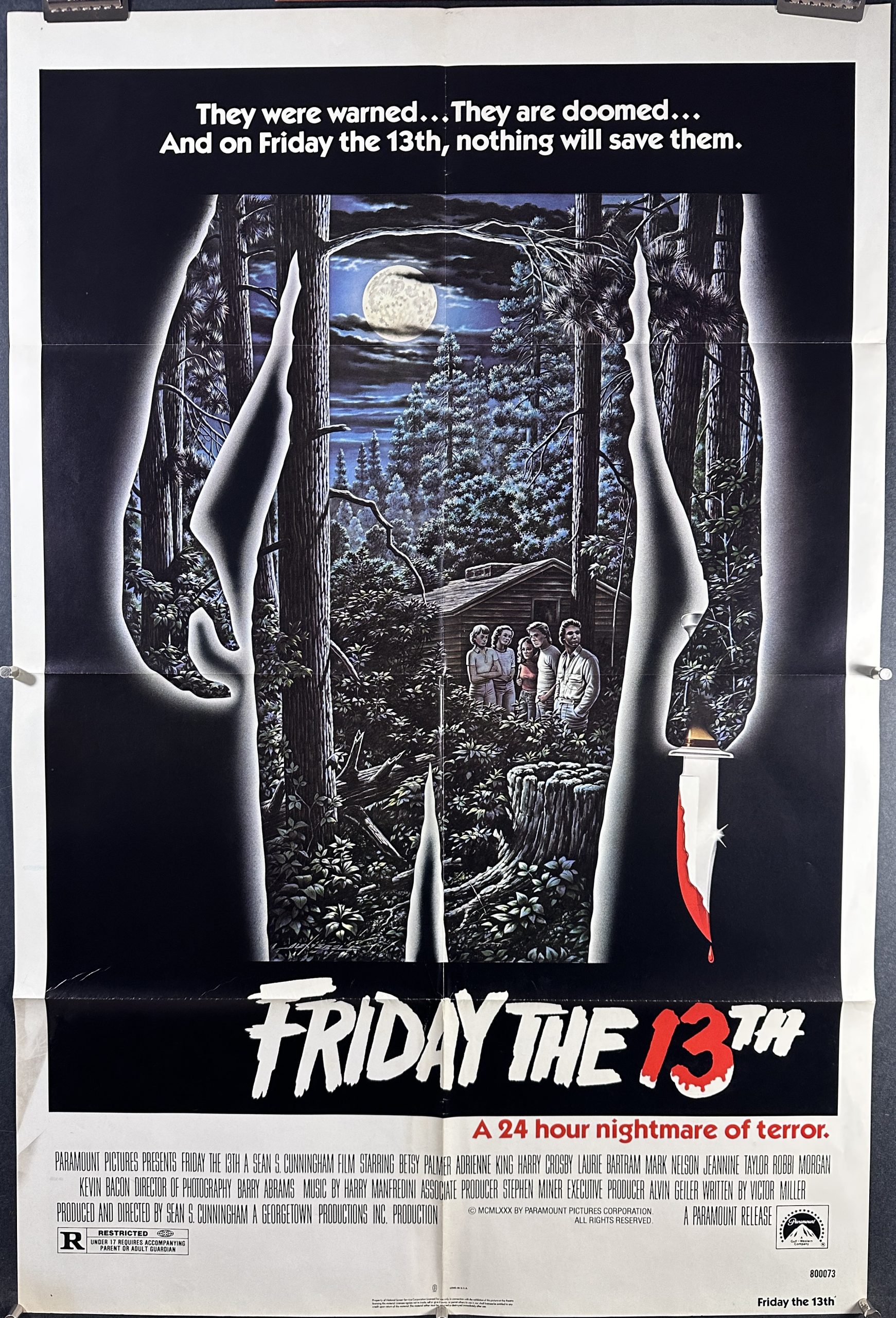 Friday The 13th 'A 24 Hour Nightmare Of Terror' Movie Poster | 11x17 | Crystal Lake | 1980s Style Print