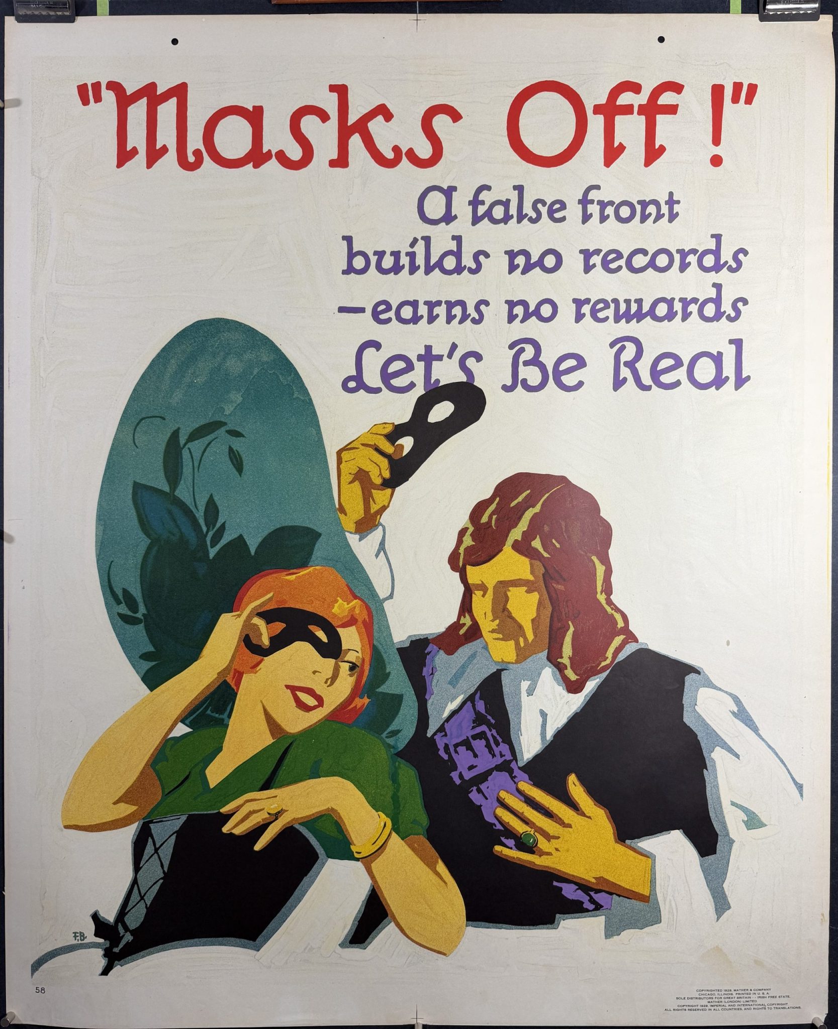Mask Off MASKS OFF! Original Motivational Poster printed by Mather & Company ...