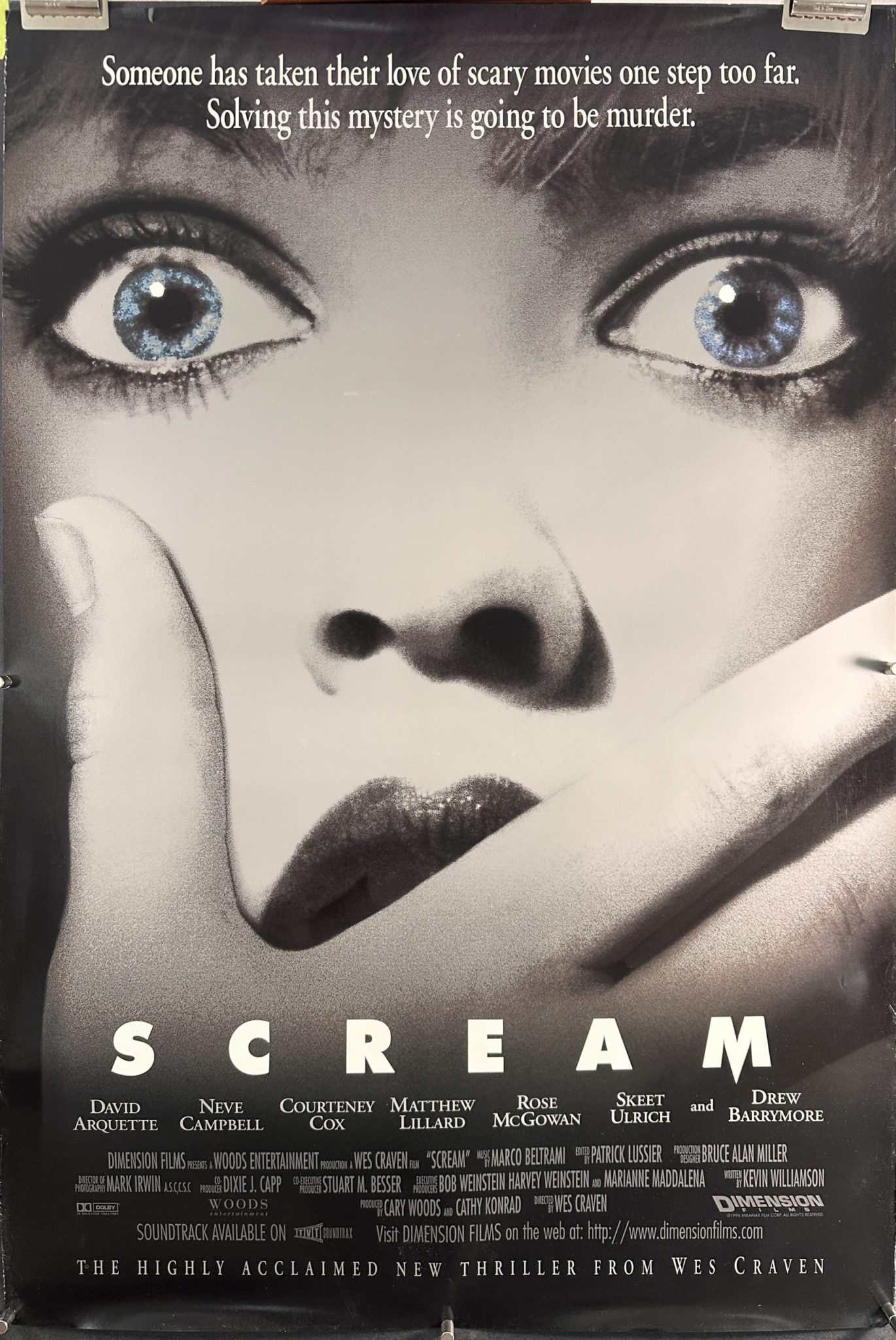 SCREAM, Original Horror Movie Poster starring Courteney Cox. - Original ...